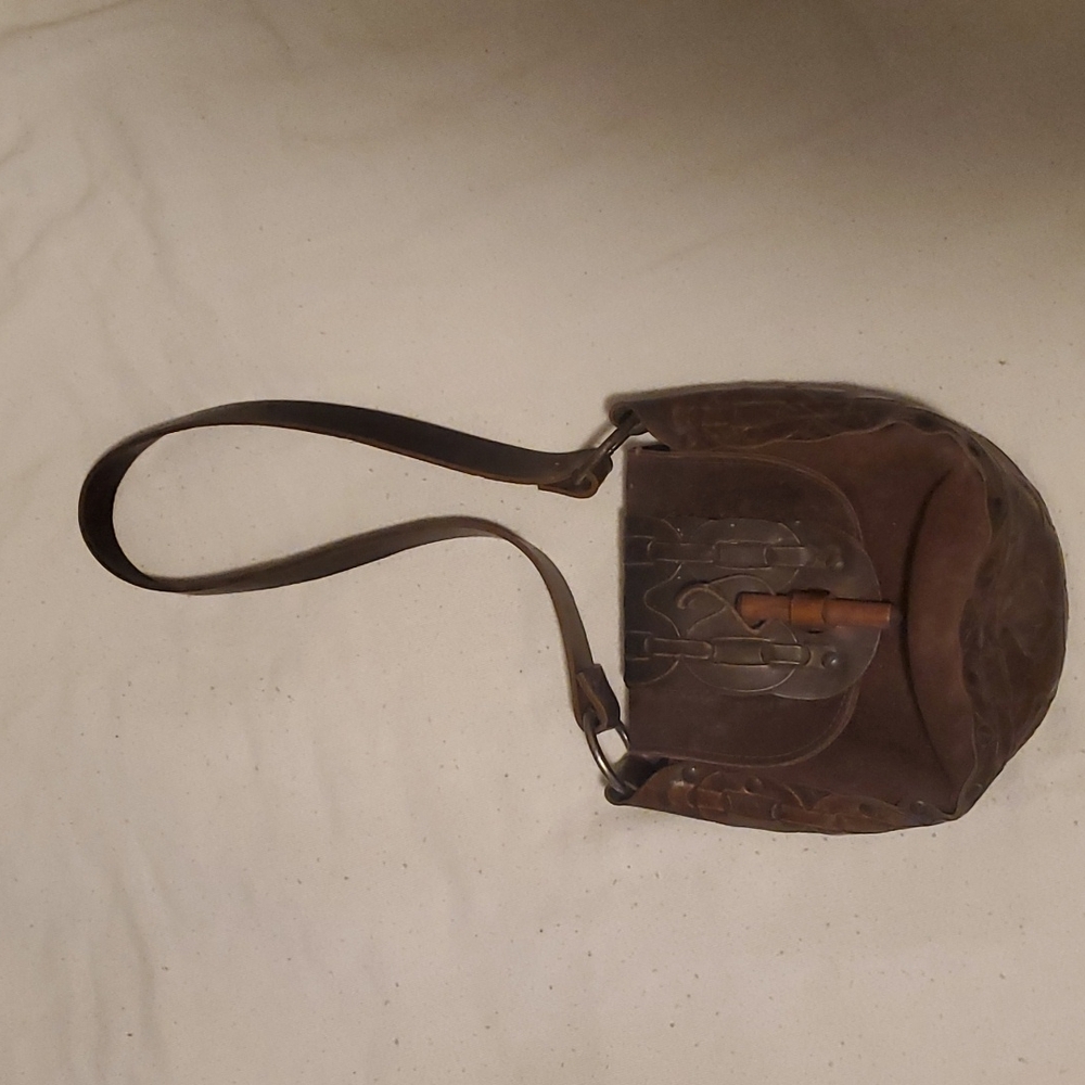 Vintage leather and suede handmade hippy purse